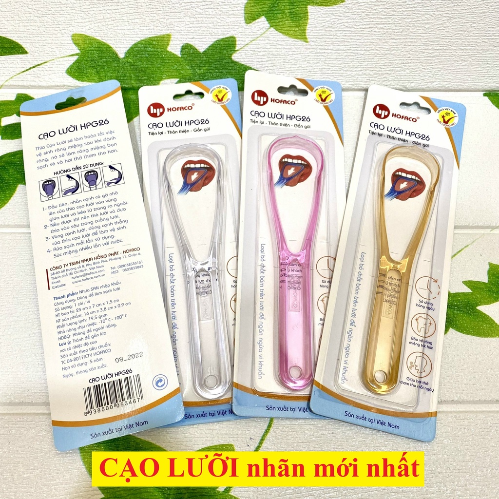 Que cạo lưỡi HPG26 Nhựa HOFACO - Thìa cạo vệ sinh làm sạch lưỡi Hồng Phát