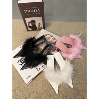  Guốc lông mũi nhọn đế thấp hottrend QCCC fullbox size 35-39   ảnh shop tự chụp  sẵn trắng 35 