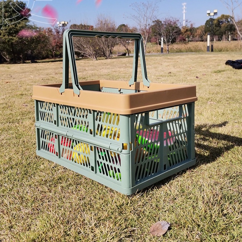 Cái giỏ Giỏ dã ngoại Có thể gập lại Trung bình Phong cách Nhật Bản Tay cầm di động đựng đồ du lịch cho nhà ngoài trời Winter064