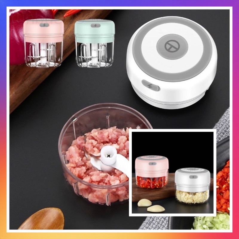 MÁY XAY TỎI ỚT ĐA NĂNG MINI DAO 3 LƯỠI 250ML & 100ML