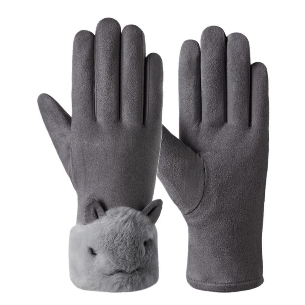 Đôi Găng Tay Giữ Ấm Mùa Đông Bằng Vải Bông Dày Dặn Có Thể Dùng Màn Hình Cảm Ứng Thời Trang