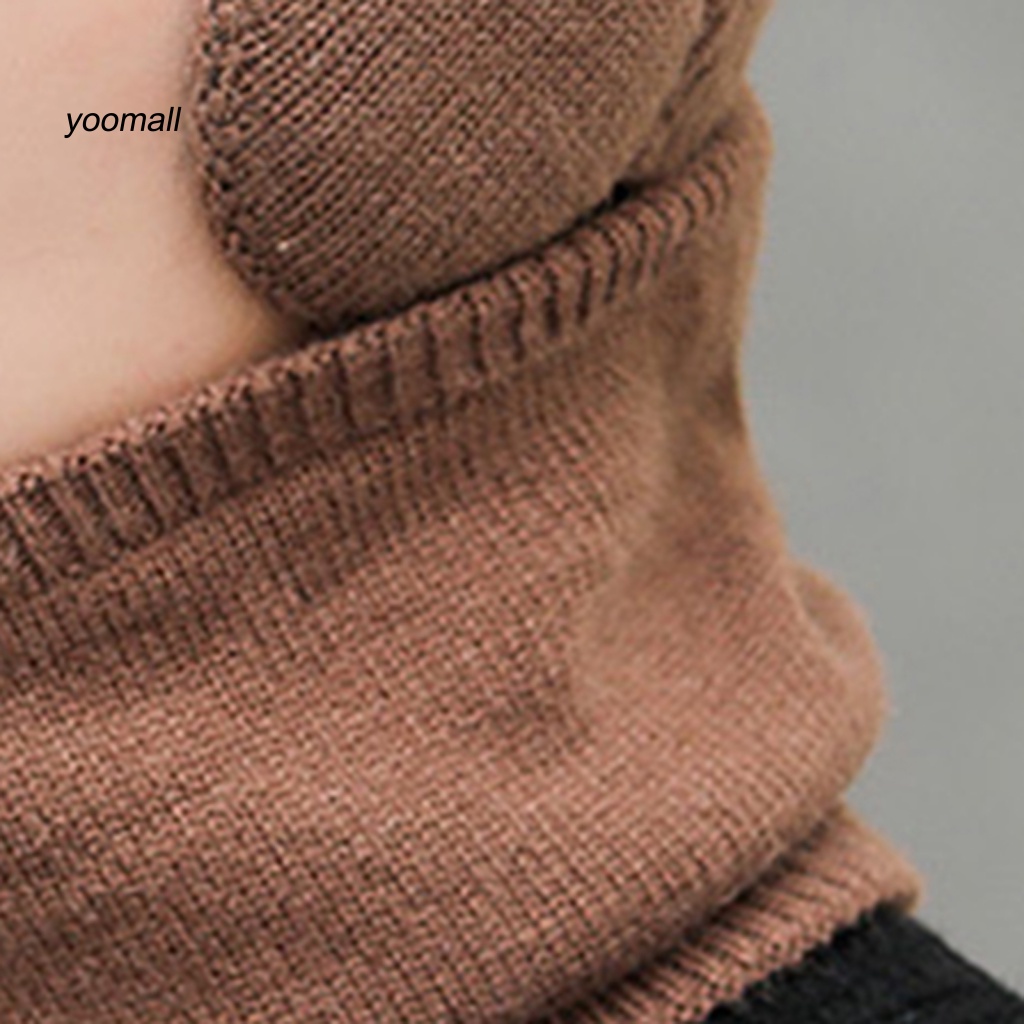 Set 2 Mũ + Khăn Choàng Cổ Dệt Kim Co Giãn Trọng Lượng Nhẹ Thời Tiết Mùa Thu Đông Cho Nam