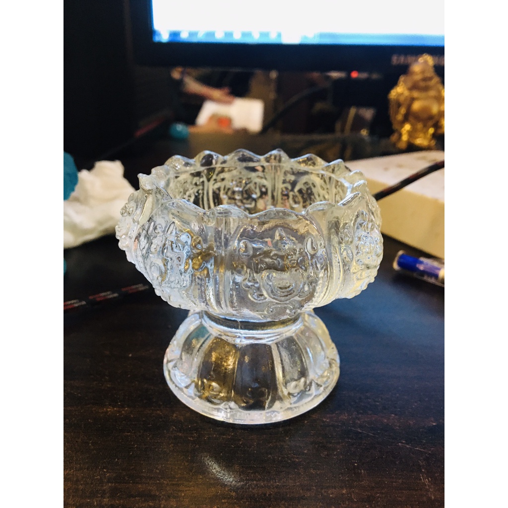 Giá nến thủy tinh bát kiết tường cúng phật