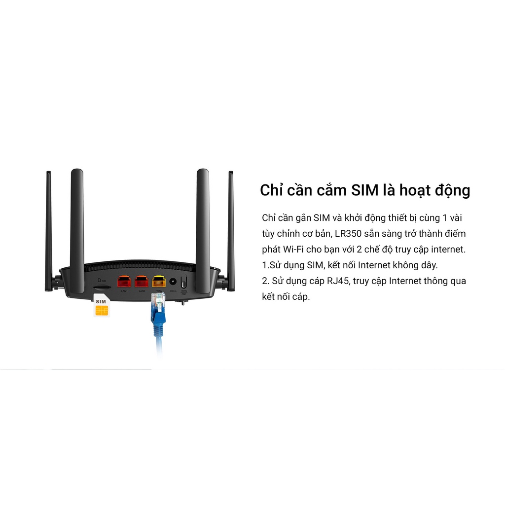 [Mã ELTO12 giảm đến 40K đơn 100K] Bộ Phát Wifi Di Động 4G LTE TOTOLINK LR350 Phát Wifi từ Sim | BigBuy360 - bigbuy360.vn