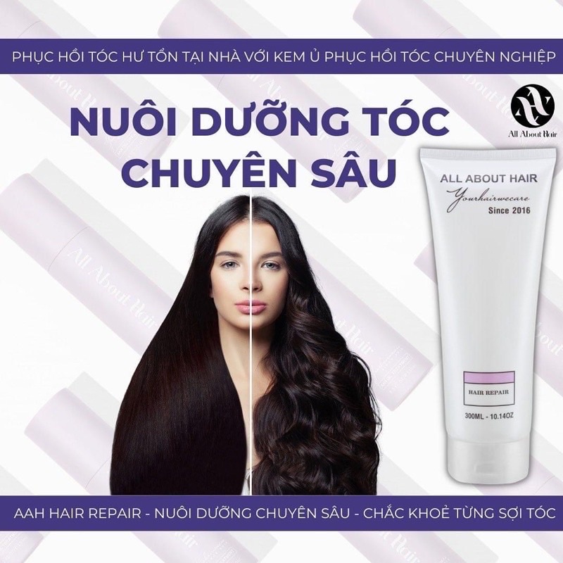 Combo All About Hair dầu gội chăm sóc tóc, dưỡng, xã, Oil treatment [ 🎁TẶNG KÈM Ủ TÓC MINI - MŨ TRÙM Ủ TÓC]