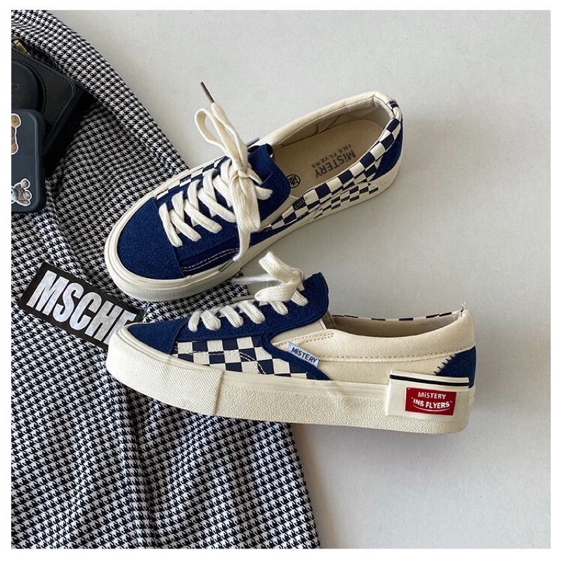 SẴN-Giày sneaker Ulzzang caro, form đẹp-Clip+Ảnh thật