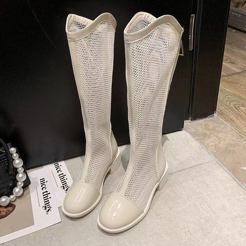 Giày Bốt Martin Bằng Da Mềm Phối Lưới Thoáng Khí Thời Trang Mùa Hè 2022