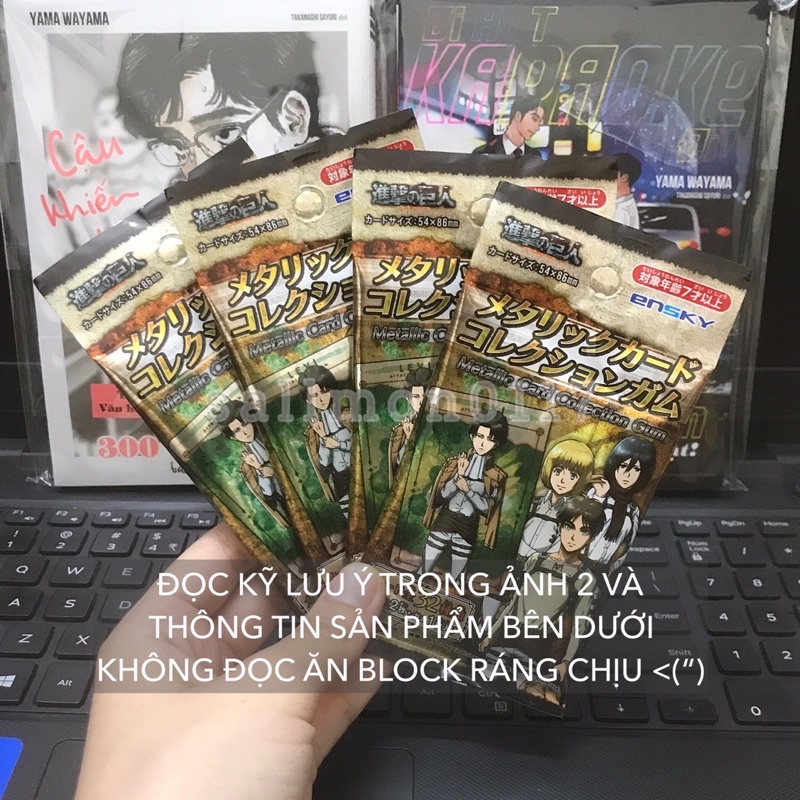 Pack Metal Card Attack On Titan gói thẻ nhân phẩm random Shingeki no Kyojin AOT