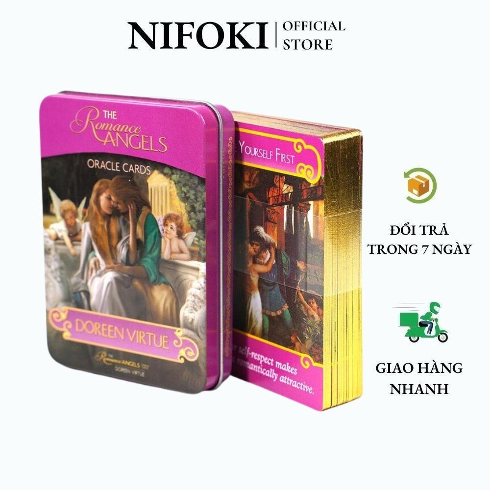 Bộ Bài Doreen Virtue The Romance Angels Oracle Cards Hộp Sắt Nifoki