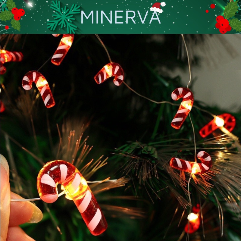 Đèn led đom đóm 20 bóng hình Ông già noel trang trí decor giáng sinh lung linh