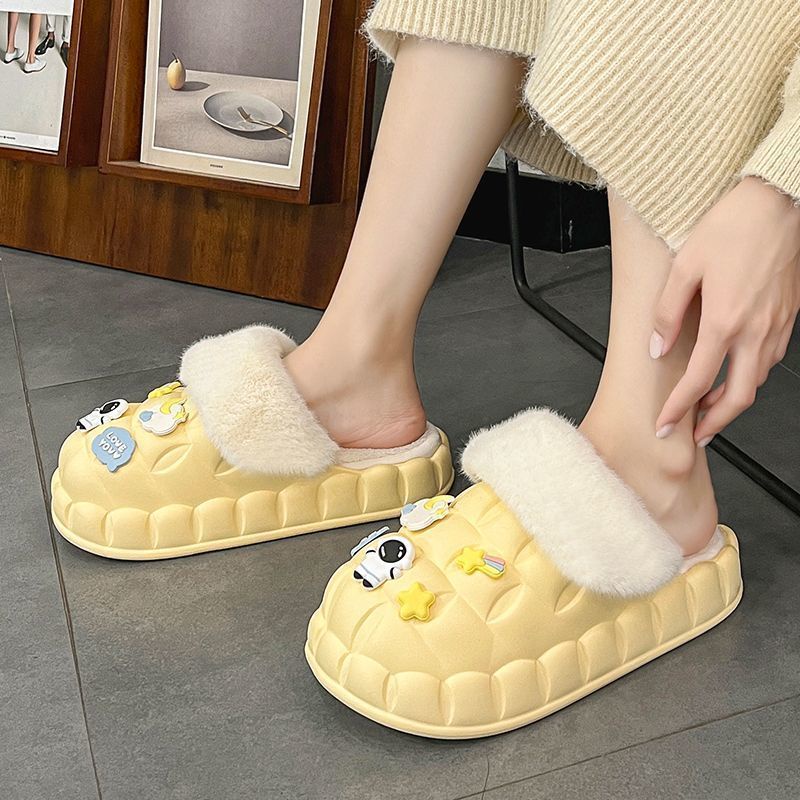 🎀Dép bông chống thấm nước có thể tháo rời giặt Dép Bông Đi Trong Nhà Thiết Kế Đơn Giản Thời Trang Mùa Đông Cho Cặp Đôi