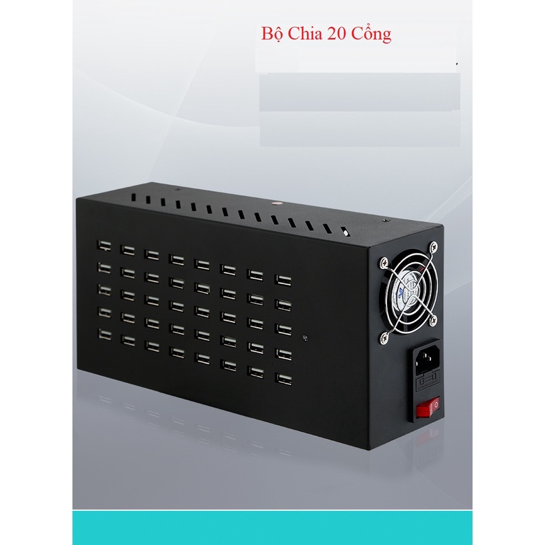 Bộ Sạc Hub Cổng Usb 300W 20 Cổng( Portable phone charger HUB 300W 20 USB)