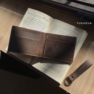 Ví da nam khắc tên theo yêu cầu, chất liệu da bò thật, tặng kèm móc khóa da,làm quà tặng sinh nhật