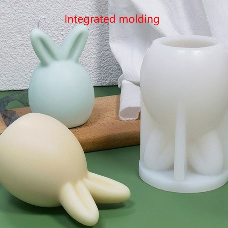 Khuôn Làm Nến DIY Bằng Silicone Không Dính Hình Thỏ Siêu Dễ Thương