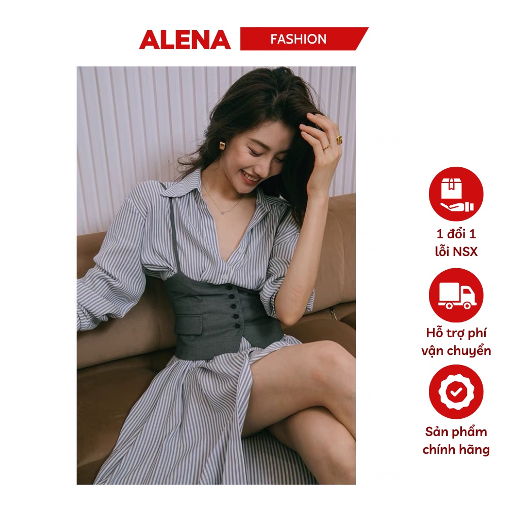 Áo vest gile nữ ALENA phong cách Hàn Quốc cúc bọc trẻ trung cá tính hai lớp dày dặn