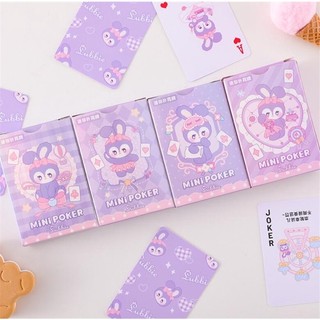 Bộ bài tây tiến lên mini bỏ túi thỏ tím hoạt hình poker 52 lá đáng yêu