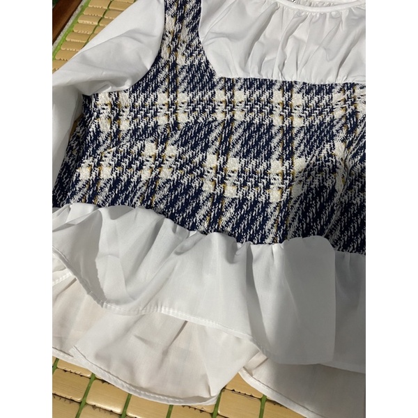 Pass Áo babydoll phối dạ kẻ siêu xinh