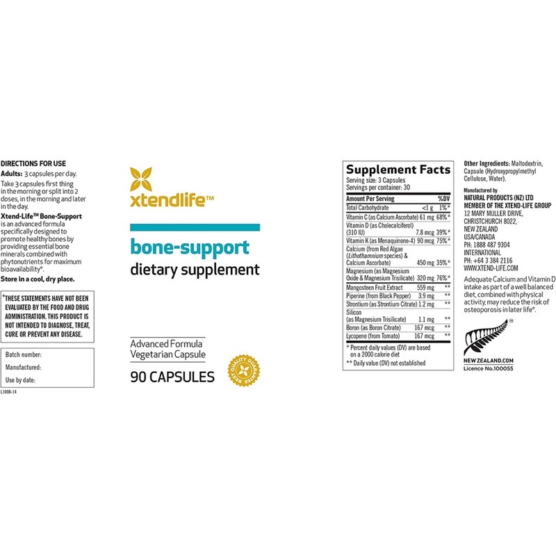 Viên uống bổ xương, tăng chiều cao Xtend-Life Bone Support 90 viên