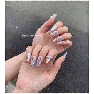 Mẫu nailbox móng up đính đá tráng gương