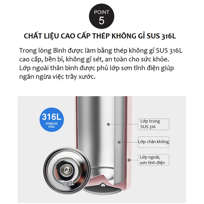 LHC3281PIK - Bình giữ nhiệt LocknLock Dandy One Touch Tumbler 420ml - Màu hồng