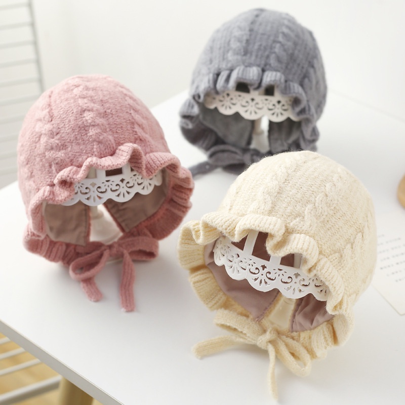 Mũ Len Tai Bèo Cho Bé Co Dây Buộc Nhiều Màu 6-36 Tháng M18