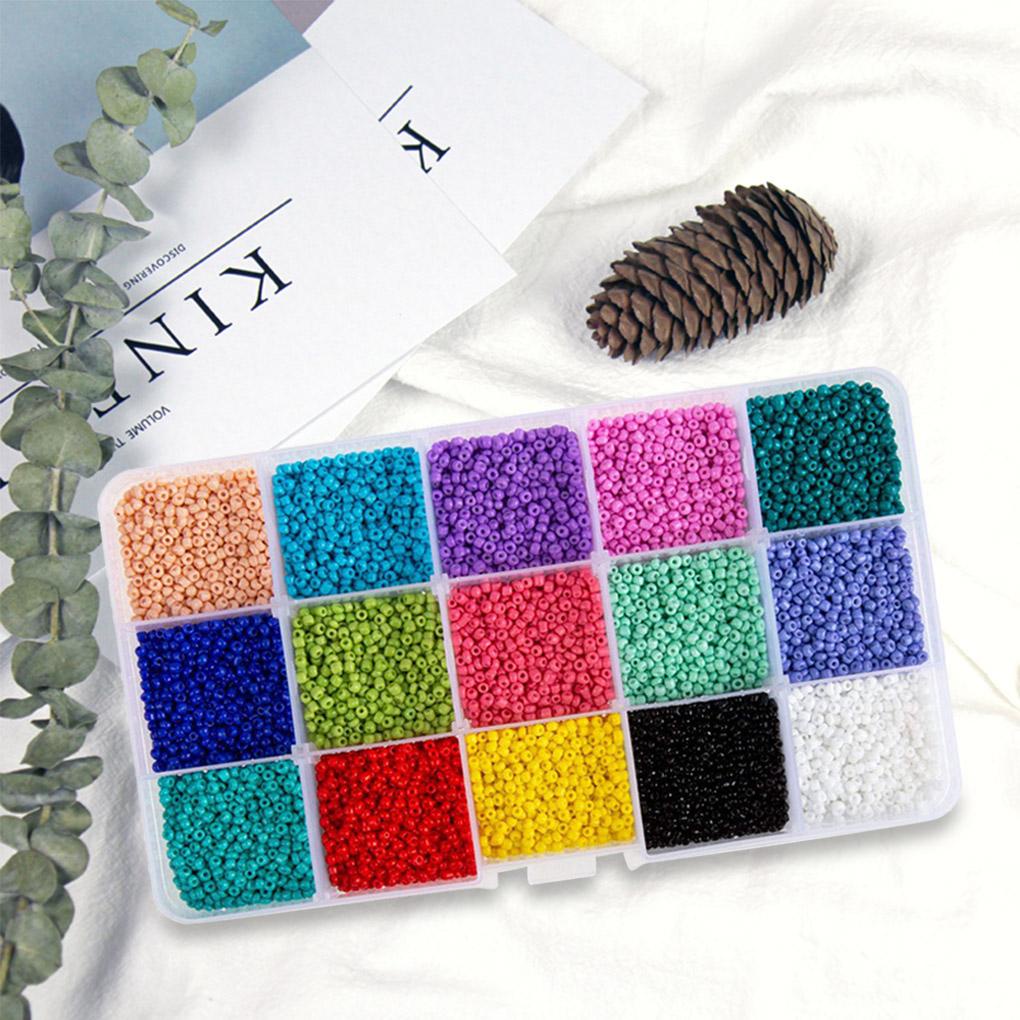 Hộp 7500 Hạt Xâu Chuỗi Làm Vòng Tay / Lắc Chân Bằng Nhựa Co Giãn DIY Kèm Hộp Đựng