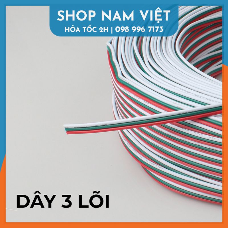 1 mét dây điện 2/3/4 Lõi Đồng (2/3/4 Pin) 22AWG RGB Cho Đèn Tiktok 3528 5050