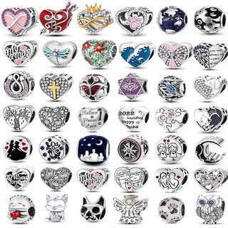 Hạt charm mạ bạc 925 hình trái tim / động vật thời trang diy 925 dành cho nữ