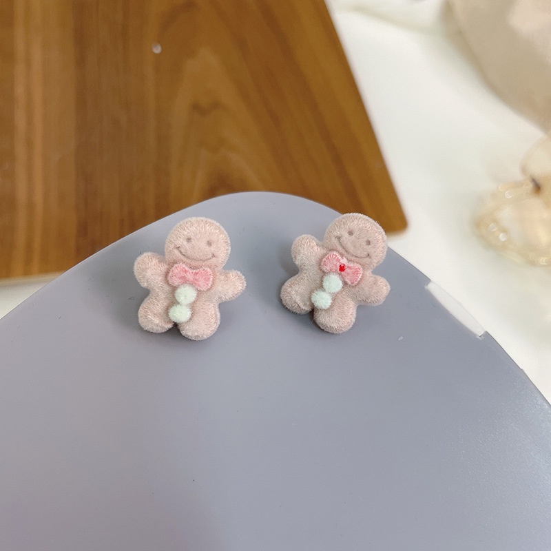 1 Cặp Bông Tai Hình Bánh Gừng / Bánh Gừng Phong Cách Hàn Quốc Thời Trang Cho Nữ