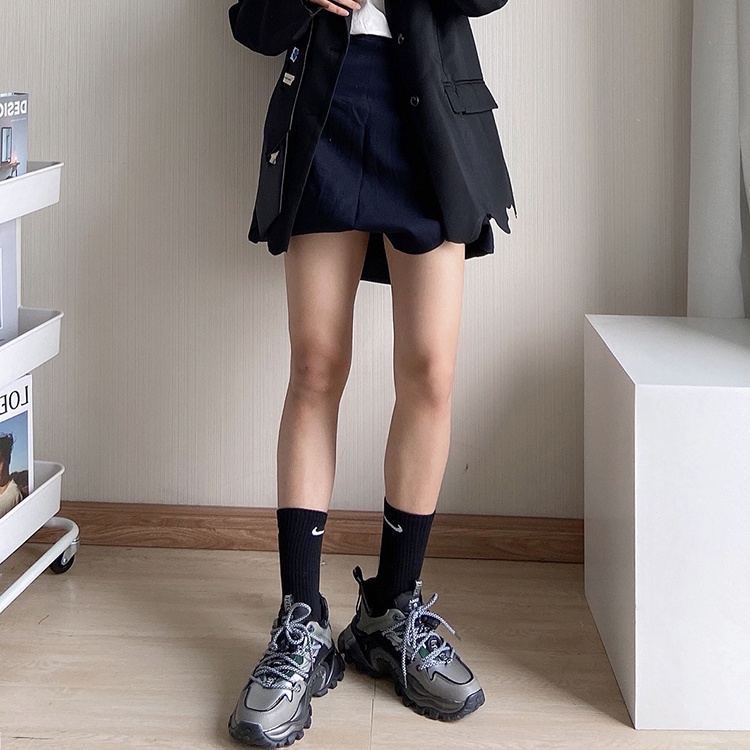 Đôi Vớ cotton Ngắn Màu Trắng Đen Thời Trang Cho Nam Nữ