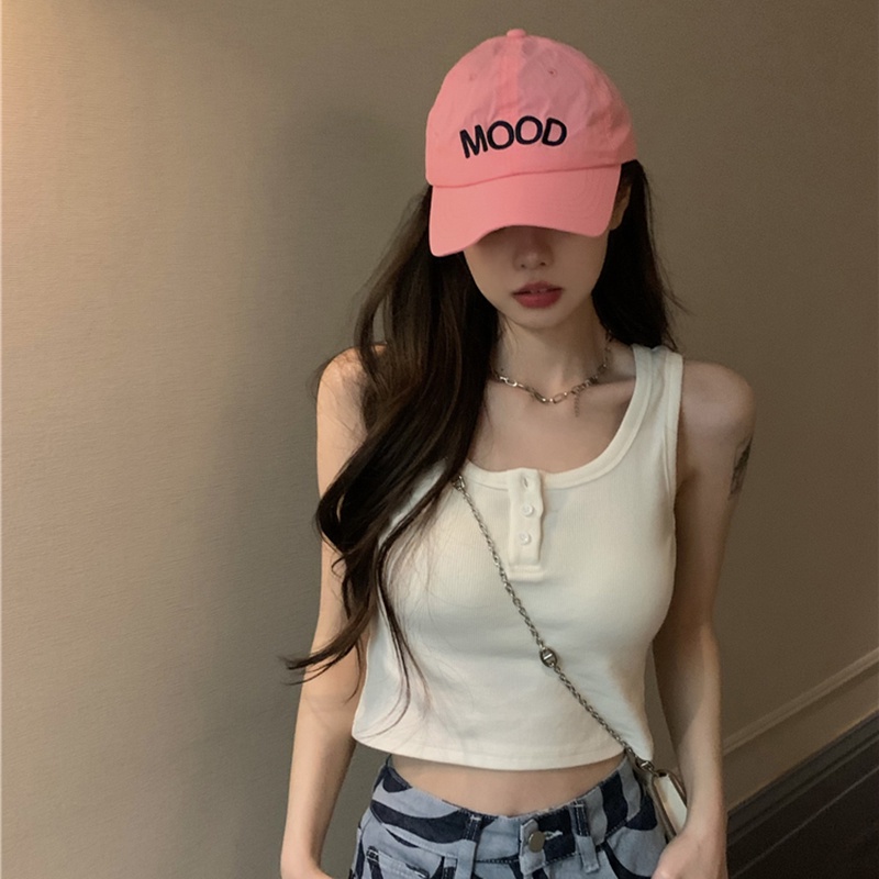 Áo dệt kim sát nách IELGY dáng ngắn thời trang cao cấp cho nữ