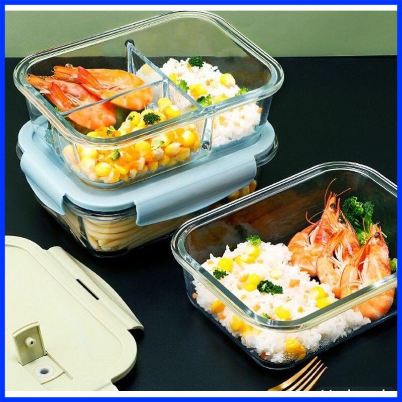 HỘP CƠM CHIA NGĂN THỦY TINH CAO CẤP ĐỒ DÙNG NHÀ BẾP GIÁ RẺ