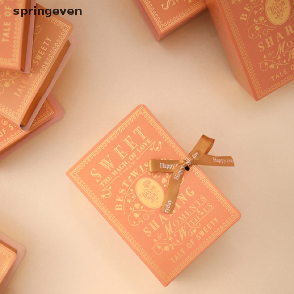 Hộp Đựng Kẹo Hình Cuốn Sách Đơn Giản Sáng Tạo Với Dây Ruy Băng Cho Tiệc Tùng