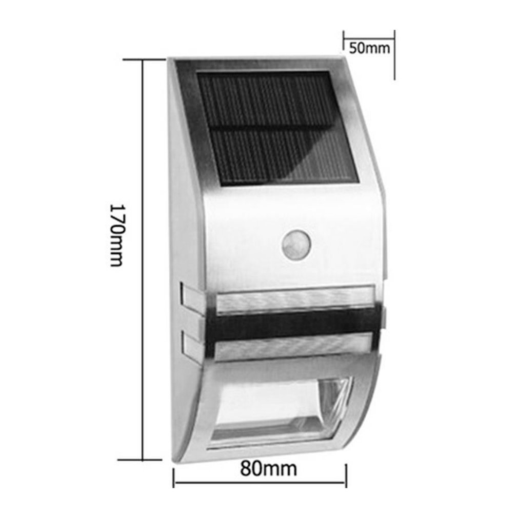 Đèn LED Inox Cảm Biến Chuyển Động Hồng Ngoại PIR Chống Nước Màu Đen / Bạc Gắn Tường Ngoài Trời
