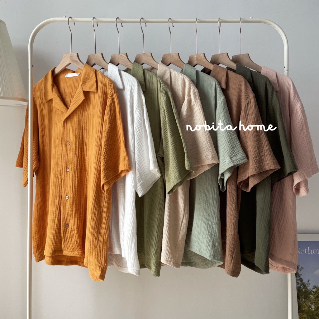 NOBITA HOME - Sơ mi tay ngắn cổ pijama 7760