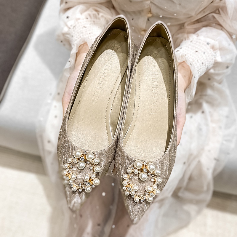 Giày Cao Gót Mũi Nhọn Đế Dày Thanh Lịch Hợp Thời Trang Kiểu Pháp Cho Nữ Size 33-42