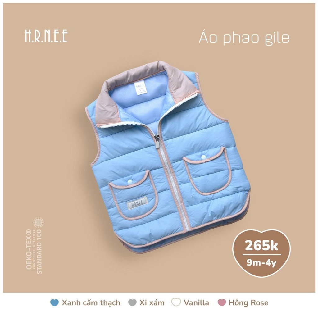 HRNEE - Áo gile phao siêu nhẹ Hrnee cho bé trai / bé gái