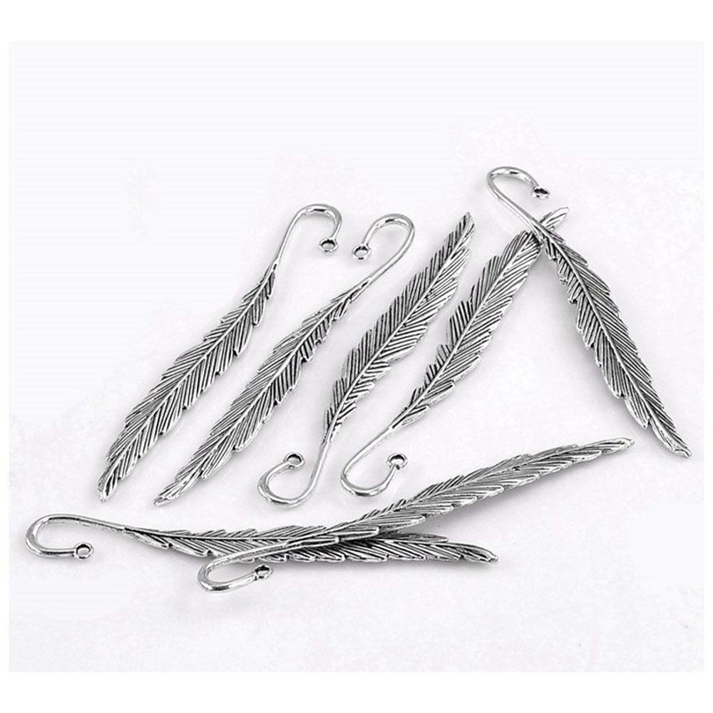 Thẻ Đánh Dấu Trang Sức Hình Lông Vũ Bằng Kim Loại Phong Cách Cổ Điển Thời Trang DIY