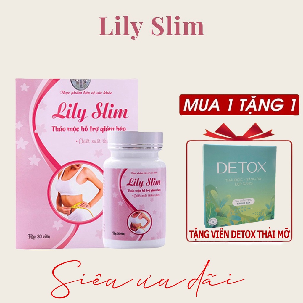 Thảo Mộc Giảm Cân Lily SLim Chính Hãng Trà Giảm Cân Cấp Tốc An Toàn (hộp 30 viên)