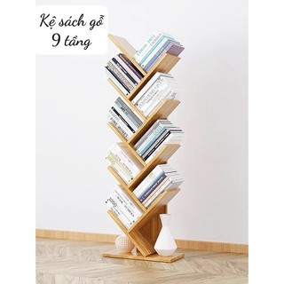 Kệ để sách hình cây bằng gỗ (9 tầng