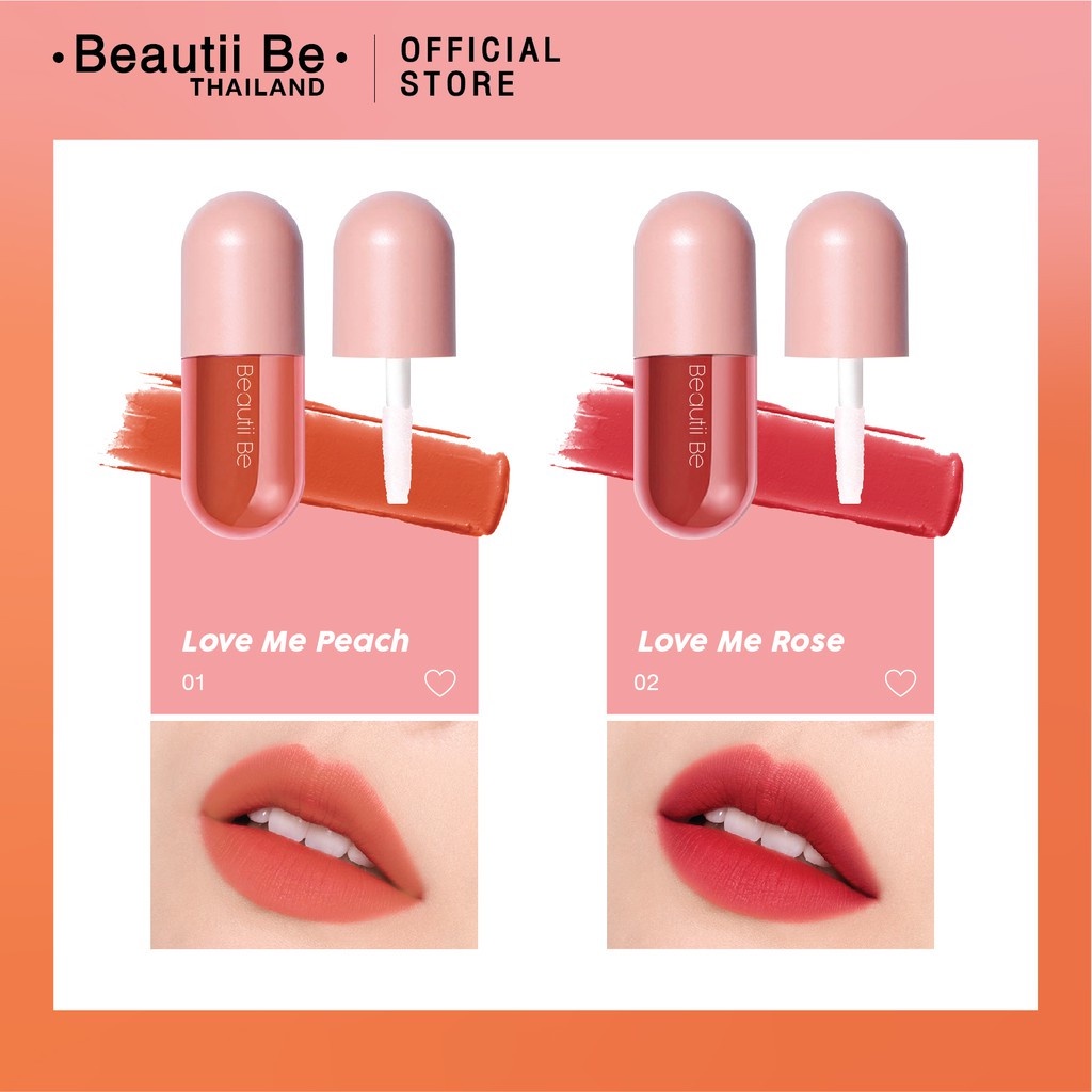 Sét son 2 cây Thái Lan Beautii Be Lovely Pills Kiss My Lip 3in1 Má Mắt Môi - Mới