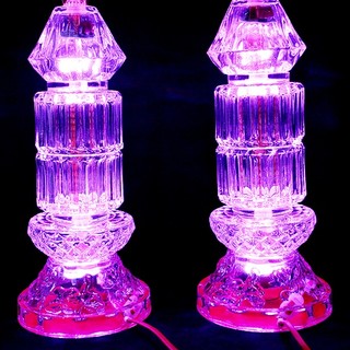 [ Cao 41 cm ,44 cm ] CẶP ĐÈN THỜ LED  PHA LÊ  [ TỰ ĐỘNG CHUYỂN MÀU ]