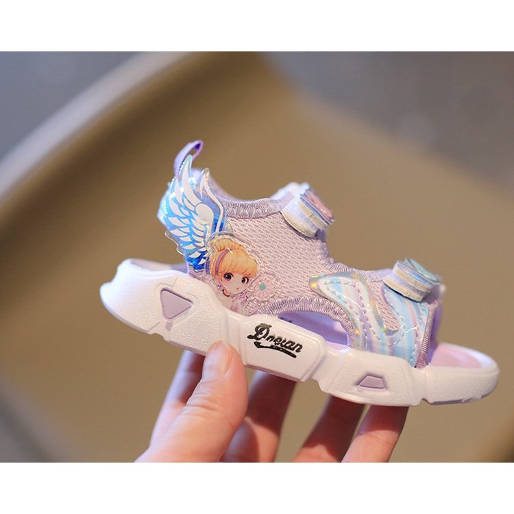 Sandal Quai Hậu Cho Bé Gái WOWKIDS Đi Học Đi Chơi, Dép Quai Ngang Công Chúa Size 21-30 Full Hộp