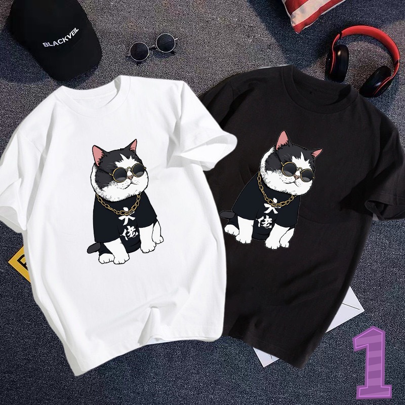 FreeShip Đơn 50K ⚡️Siêu Phẩm⚡️ Áo thun nam nữ unisex tay lỡ in hình ông trùm mèo đẹp vải dày mịn