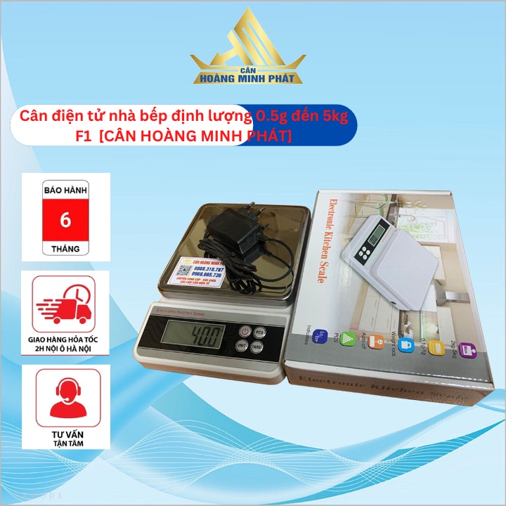 【Hàng Sẵn】Cân Điện Tử Cân Nhà Bếp Electronic Kitchen Scale 5kg/0.5g F1 màn hình LCD [ CÂN HOÀNG MINH PHÁT ]