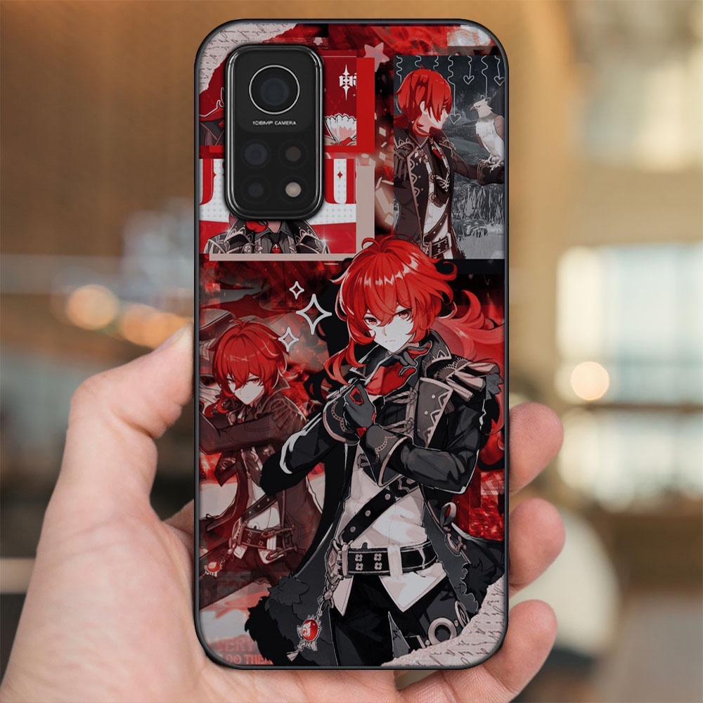 Ốp lưng Xiaomi Mi 10T Pro 5G viền đen in hình Diluc Genshin Impact