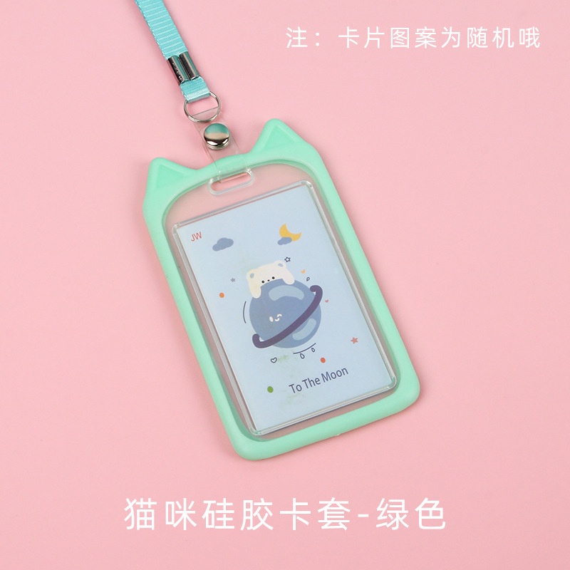 Dây Đeo Thẻ ID Bằng Silicon Trong Suốt Dễ Thương Sáng Tạo Có Thể Thu Gọn