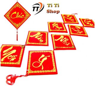 Liễng câu đối khánh vuông đỏ dây treo trang trí tết nhà cửa