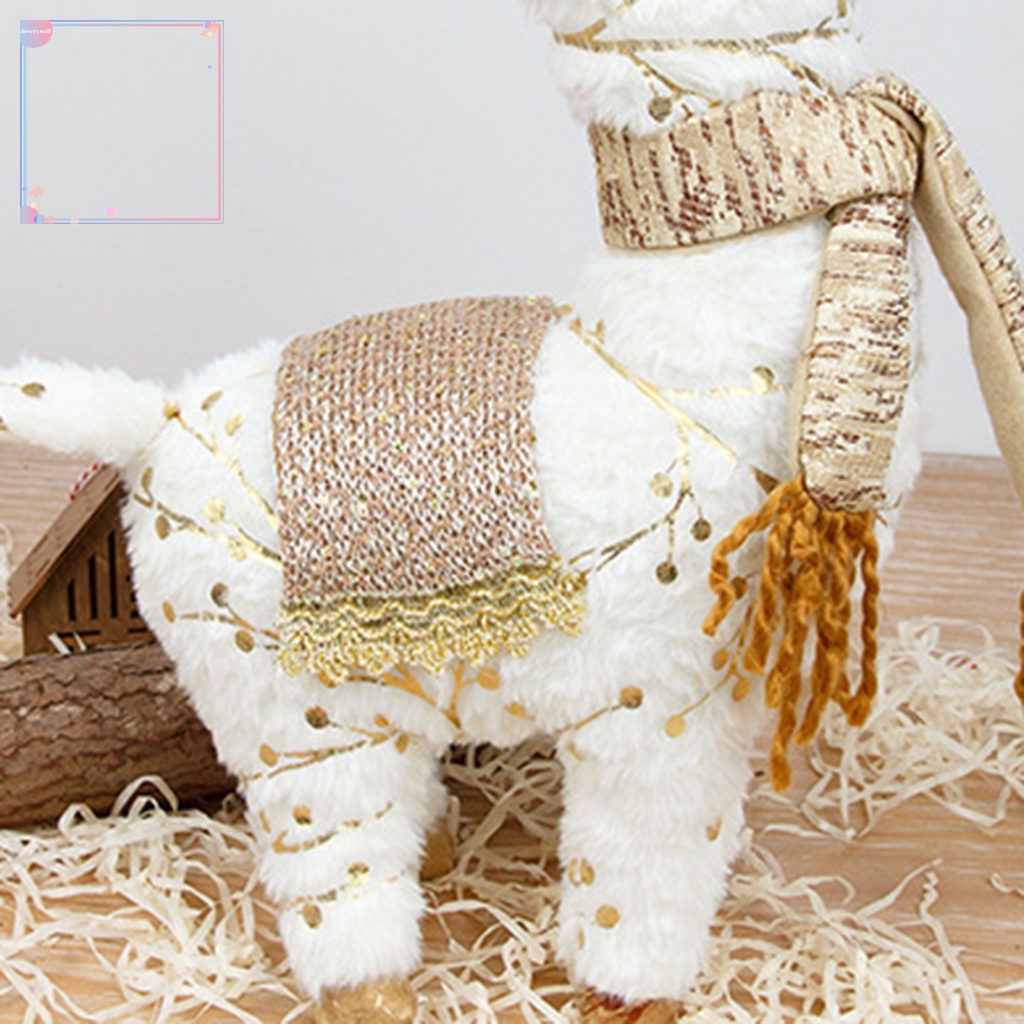 Lạc Đà Alpaca Nhồi Bông Mắt To Dành Cho Dịp Giáng Sinh