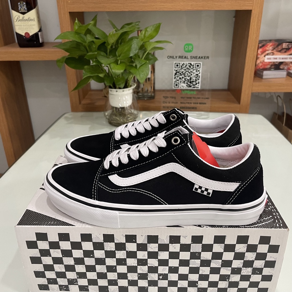 Vans Old Skool Skateboarding Black/White Chính Hãng - Only Real Sneakers